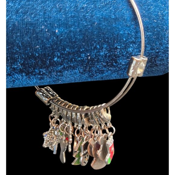 Christmas Themed Charm Bracelet With Festive Enamel Charms & Rhinestones - Picture 8 of 10